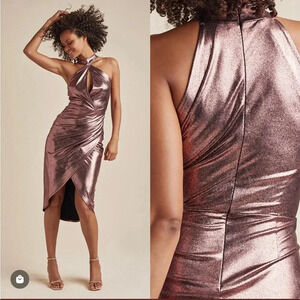 Pink/Rose Gold Metallic Mini Dress